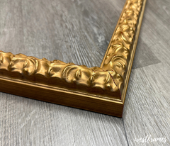 Countess Gold Leaf Ornate Embossed Victorian Wood 1.375 Inch Wide Wall Picture Frame - West Frames