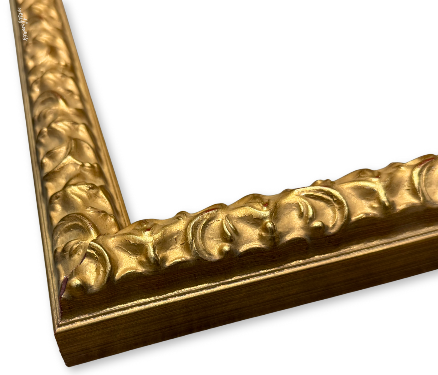 Countess Gold Leaf Ornate Embossed Victorian Wood 1.375 Inch Wide Wall Picture Frame - West Frames