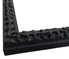 Countess Gothic Black Ornate Embossed Victorian Wood 1.375 Inch Wide Wall Picture Frame - West Frames