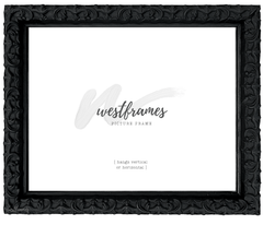 Countess Gothic Black Ornate Embossed Victorian Wood Picture Frame - West Frames