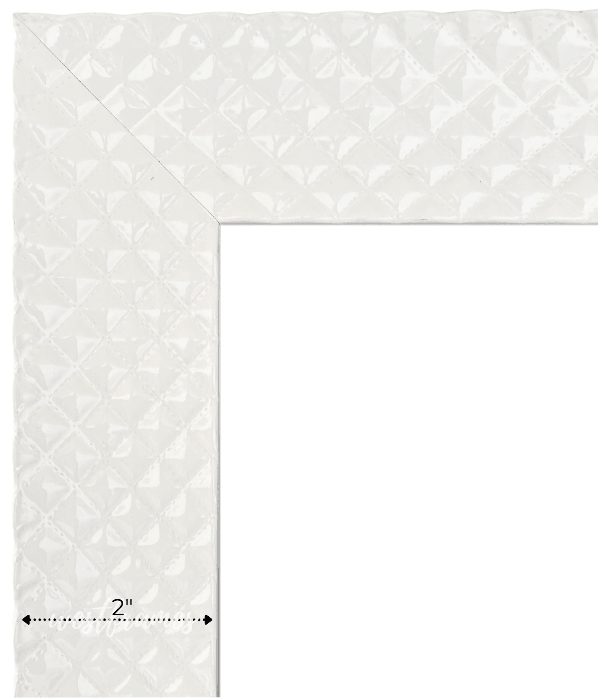 Diamond Pattern Wood Wall Picture Frame White Finish - West Frames