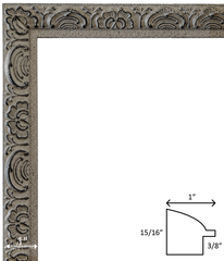 Duchess Ornate Antique Grey Wood Wall Picture Frame 1 Inch Wide - West Frames