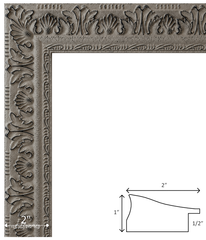 Duchess Ornate Antique Grey Wood Wall Picture Frame 2 Inch Wide - West Frames