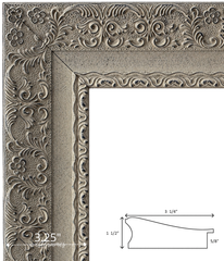 Duchess Ornate Antique Grey Wood Wall Picture Frame 3.25 Inch Wide - West Frames