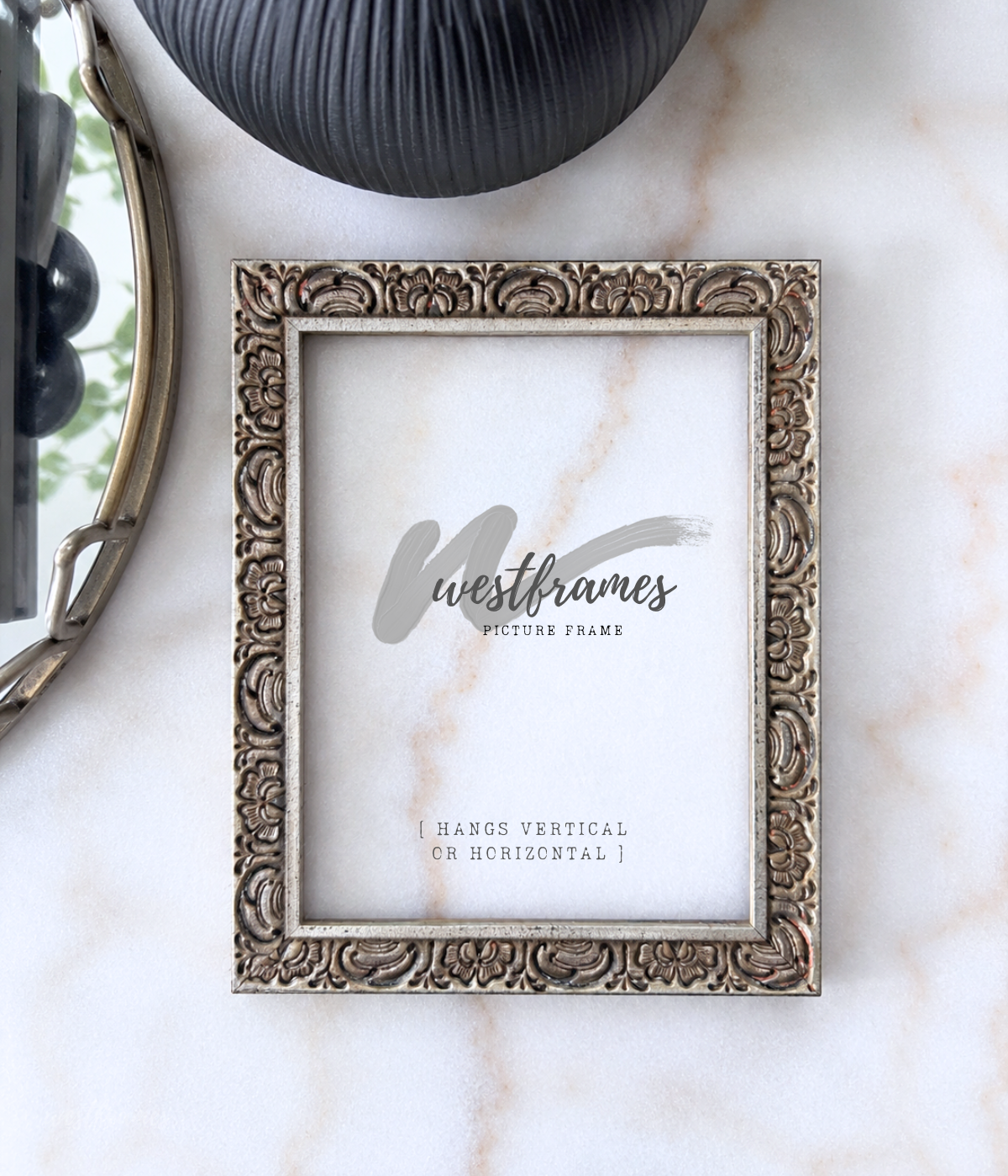 Duchess Ornate Champagne Silver Wood Wall Picture Frame 1 Inch Wide - West Frames