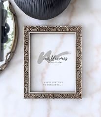 Duchess Ornate Champagne Silver Wood Wall Picture Frame 1 Inch Wide - West Frames