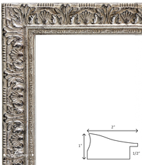 Duchess Ornate Champagne Silver Wood Wall Picture Frame 2 Inch Wide - West Frames