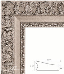 Duchess Ornate Champagne Silver Wood Wall Picture Frame 3.25 Inch Wide - West Frames