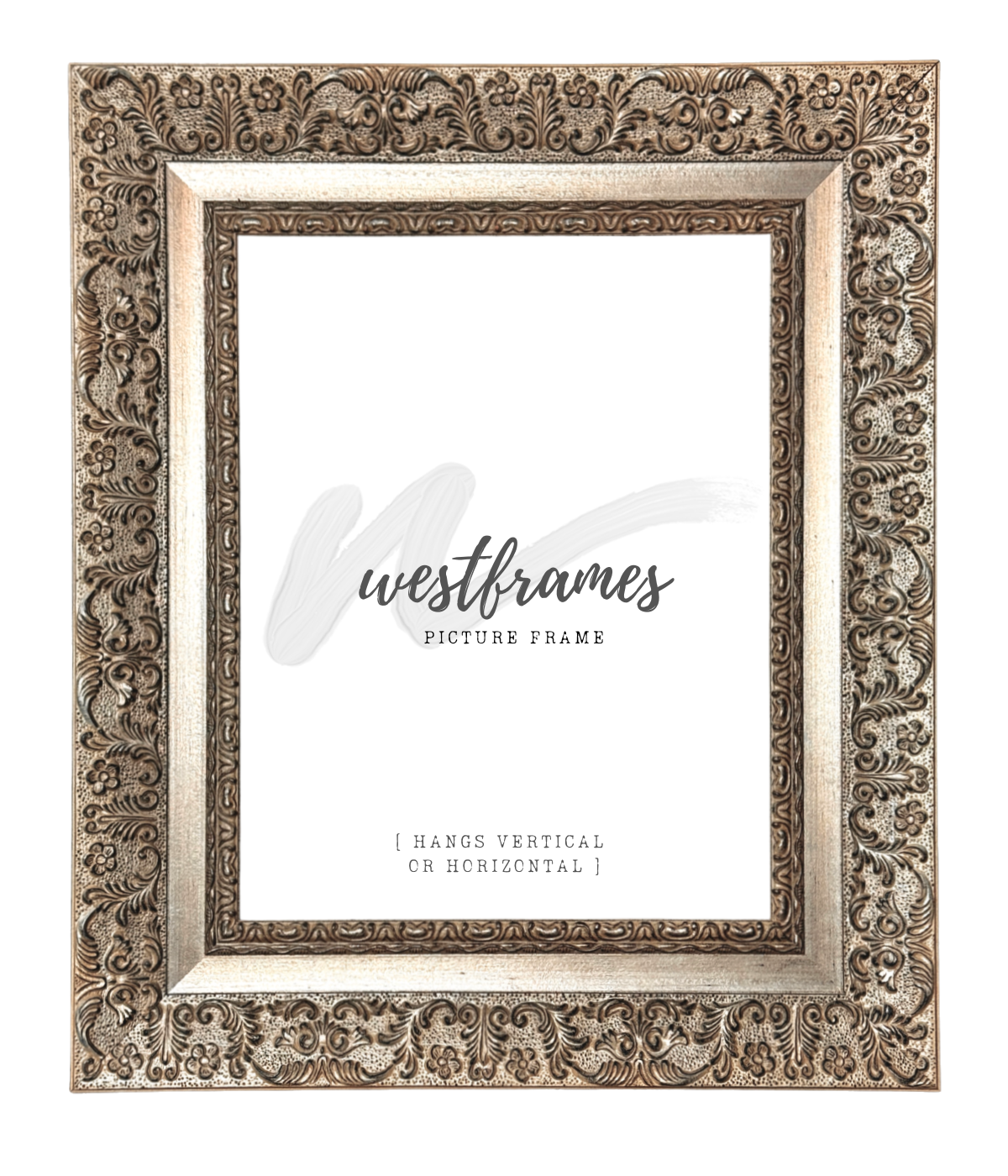 Duchess Ornate Champagne Silver Wood Wall Picture Frame 3.25 Inch Wide - West Frames