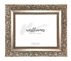 Duchess Ornate Champagne Silver Wood Wall Picture Frame 3.25 Inch Wide - West Frames