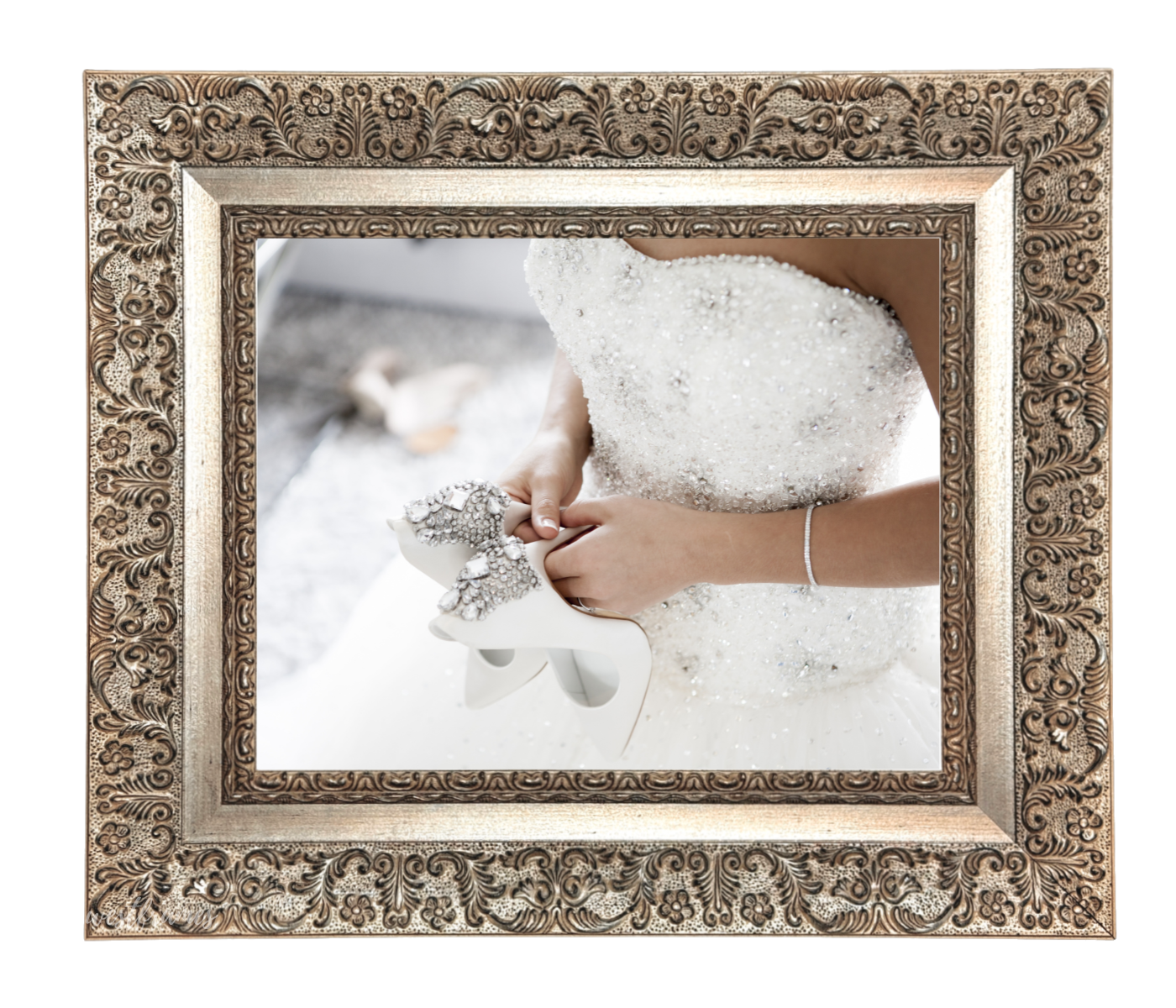 Duchess Ornate Champagne Silver Wood Wall Picture Frame 3.25 Inch Wide - West Frames