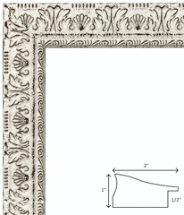 Duchess Ornate French Country Distressed Ivory Wood Picture Frame 2 Inch Wide - West Frames