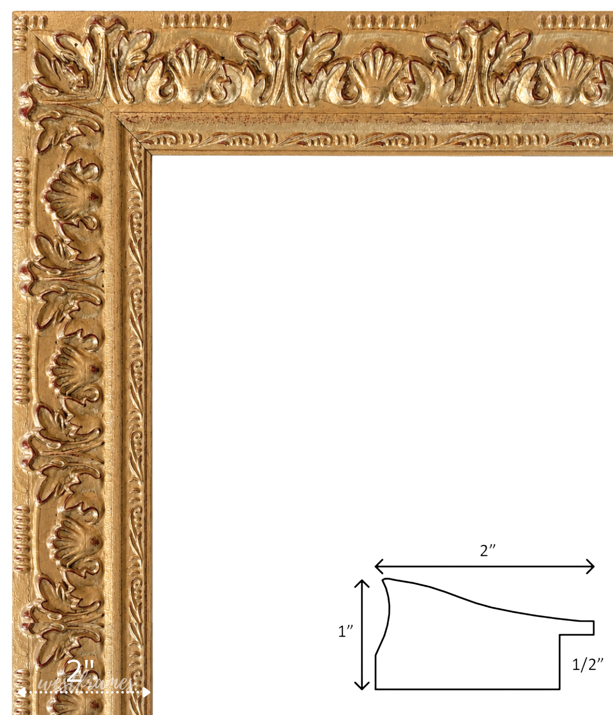 Duchess Ornate Gold Wood Wall Picture Frame 2 Inch Wide - West Frames