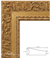 Duchess Ornate Gold Wood Wall Picture Frame 3.25 Inch Wide - West Frames
