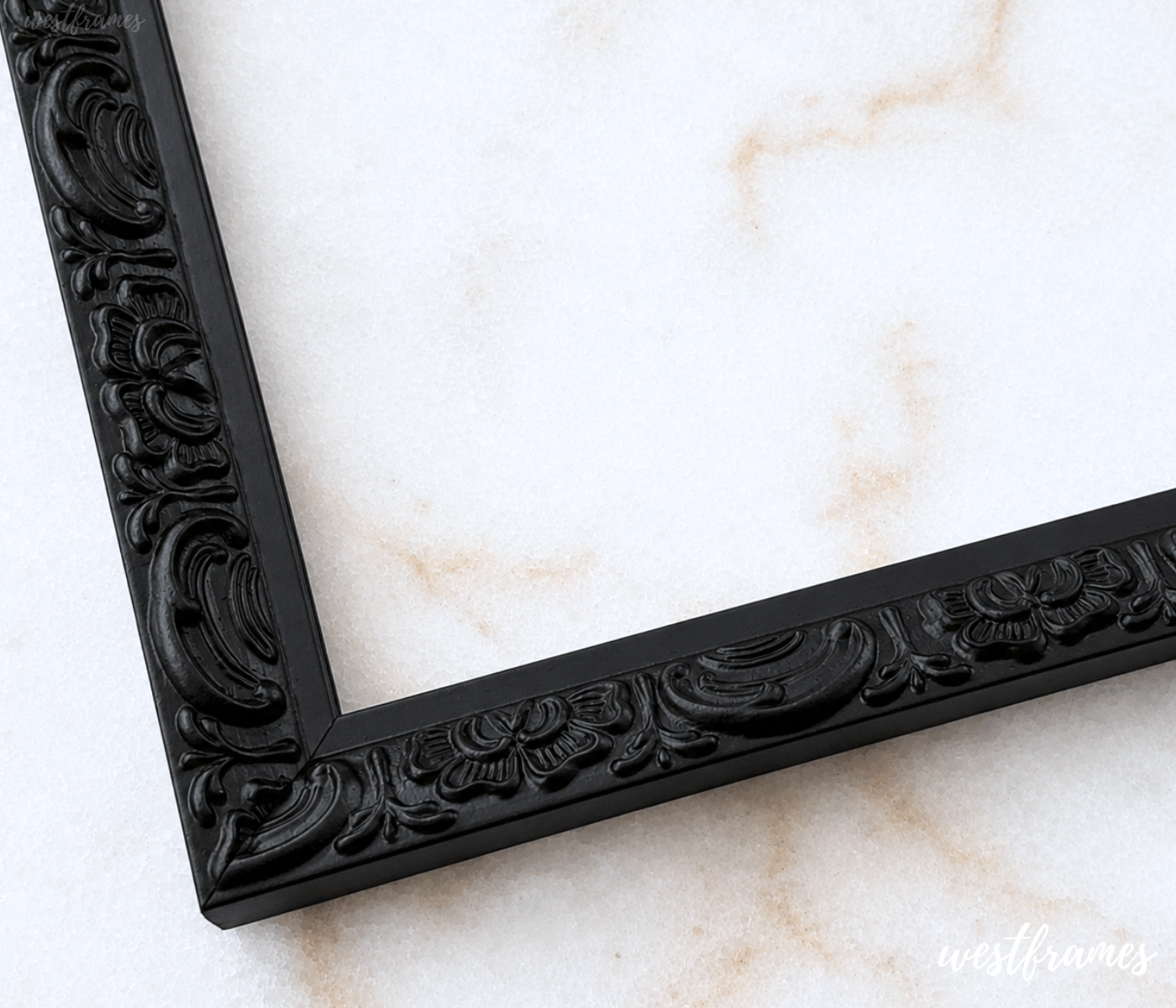 Duchess Ornate Vintage Black Wood Wall Picture Frame 1 Inch Wide - West Frames