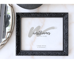 Duchess Ornate Vintage Black Wood Wall Picture Frame 1 Inch Wide - West Frames