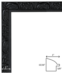 Duchess Ornate Vintage Black Wood Wall Picture Frame 1 Inch Wide - West Frames