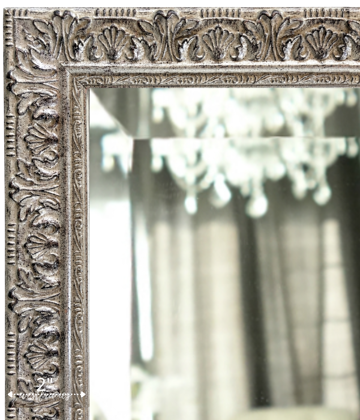 Duchess French Country Ornate Framed Wall Mirror Champagne Silver