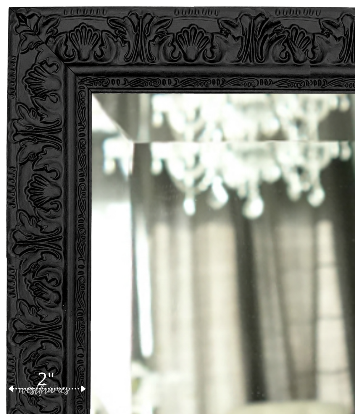Duchess French Country Ornate Framed Wall Mirror Vintage Black