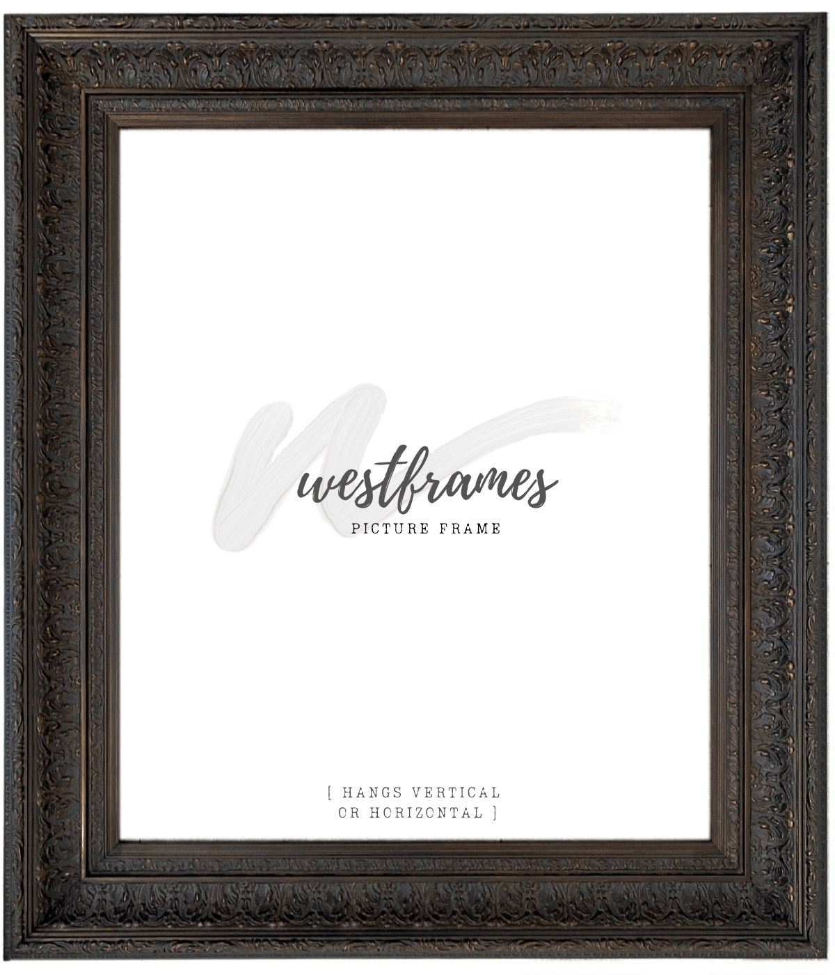 Elegance French Ornate Embossed Wood Picture Frame Antique Dark Bronze - West Frames