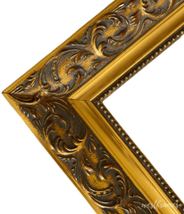 Ella Vintage Ornate Embossed Wood Picture Frame Antique Gold Patina Finish - West Frames
