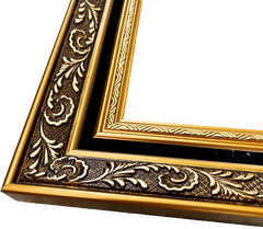 Elsie Antique Gold Ornate Black Velveteen Liner Picture Frame - West Frames