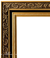 Elsie Antique Gold Ornate Black Velveteen Liner Picture Frame - West Frames