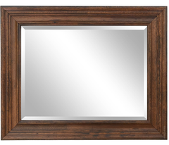 Farmhouse Distressed Rustic Pecan Wood Framed Wall Wood Mirror - West Frames