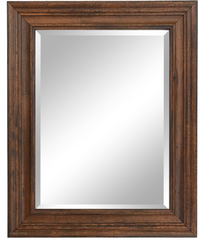 Farmhouse Distressed Rustic Pecan Wood Framed Wall Wood Mirror - West Frames