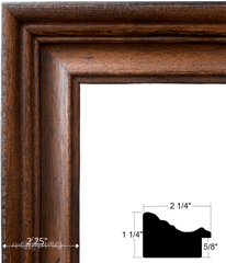 Farmhouse Rustic Wood Picture Frame Pecan Finish 2.25 in Wide Wall Art Frame - West Frames
