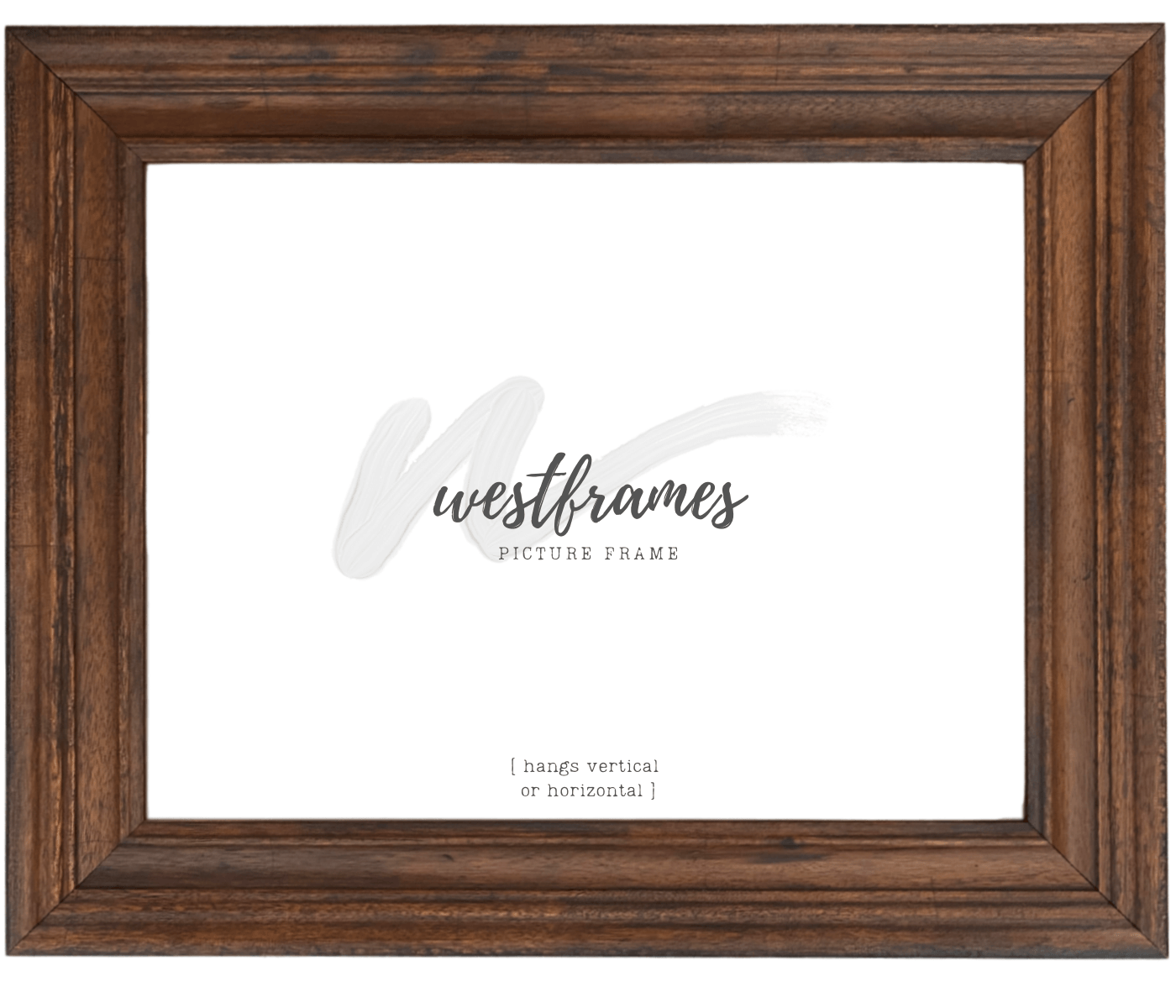 Farmhouse Rustic Wood Picture Frame Pecan Finish 2.25 in Wide Wall Art Frame - West Frames