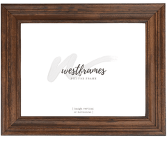 Farmhouse Rustic Wood Picture Frame Pecan Finish 2.25 in Wide Wall Art Frame - West Frames