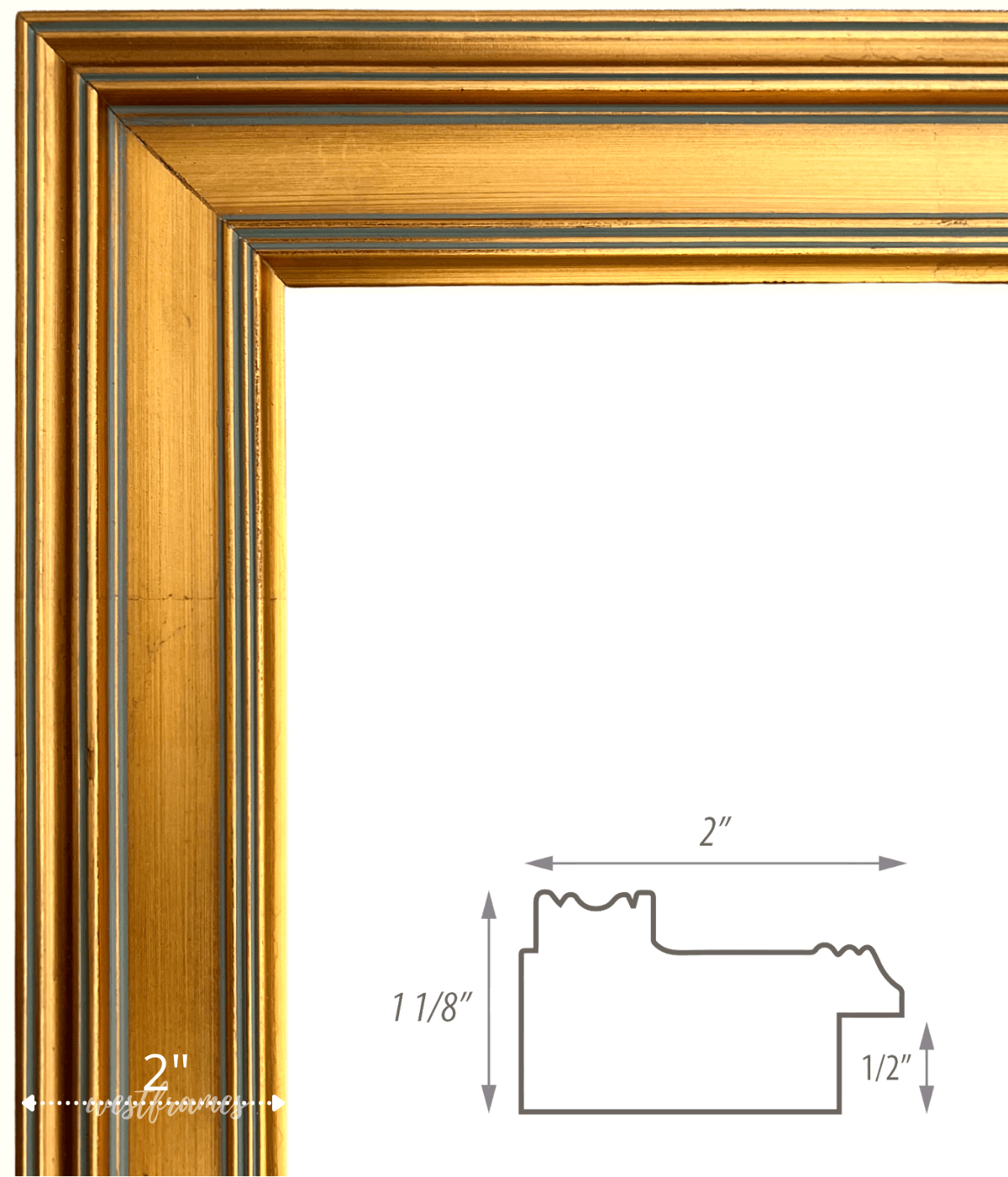 Gallery Classic Antique Gold Leaf Wood Plein Air Picture Frame 2" - West Frames
