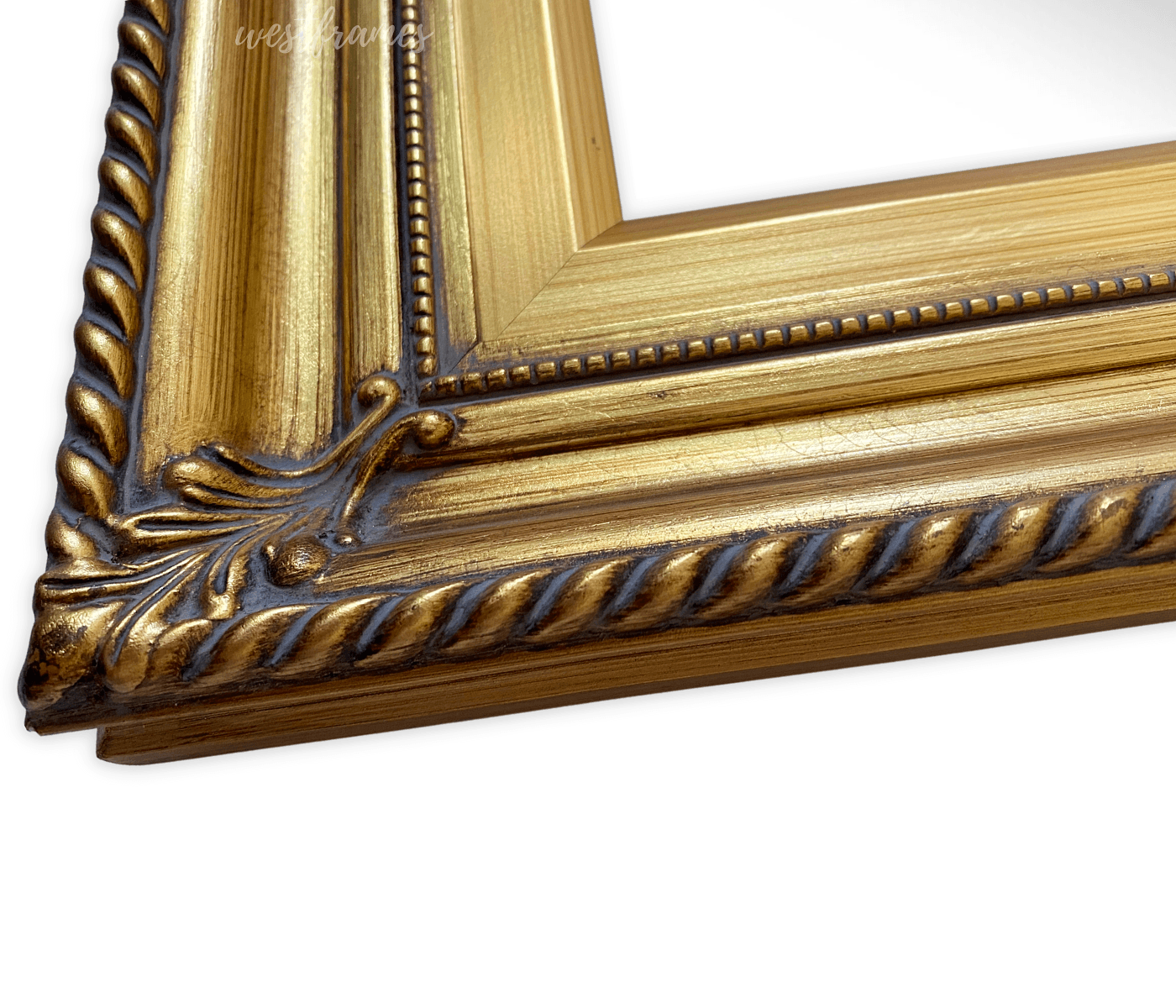 Gatsby Antique Gold Leaf Wood Baroque Framed Wall Mirror - West Frames