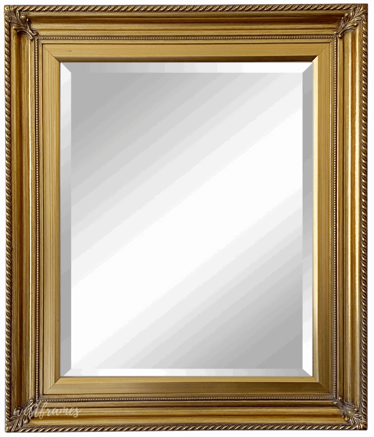 Gatsby Antique Gold Leaf Wood Baroque Framed Wall Mirror - West Frames