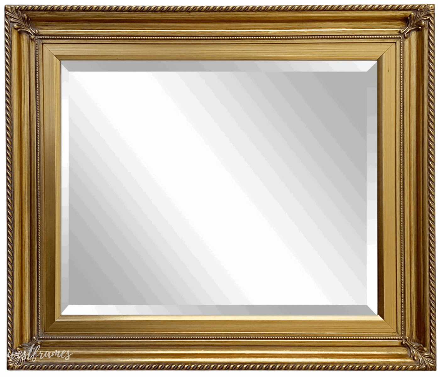 Gatsby Antique Gold Leaf Wood Baroque Framed Wall Mirror - West Frames