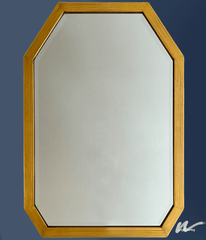 Geometric Gold Wood Framed Bathroom Vanity Mid-Century Modern Accent Wall Mirror - West Frames
