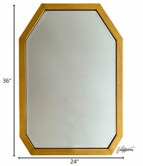 Geometric Gold Wood Framed Bathroom Vanity Mid-Century Modern Accent Wall Mirror - West Frames