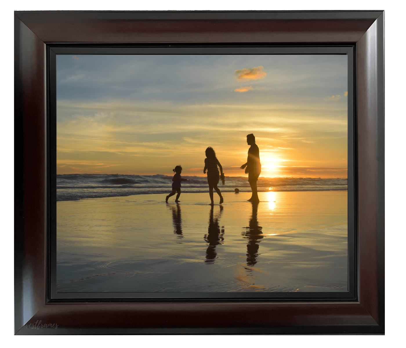 Hudson Traditional Wood Wall Picture Frame Mahogany Black