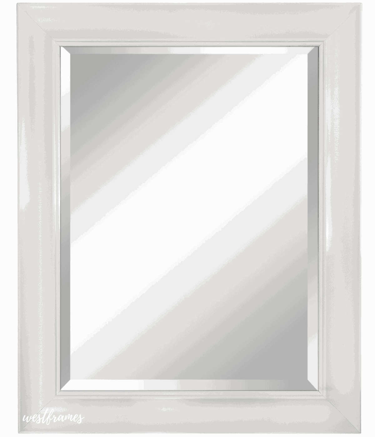 Hugo Modern Contemporary Decorative Scoop Framed Wall Mirror White Finish - West Frames