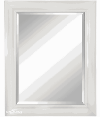 Hugo Modern Contemporary Decorative Scoop Framed Wall Mirror White Finish - West Frames
