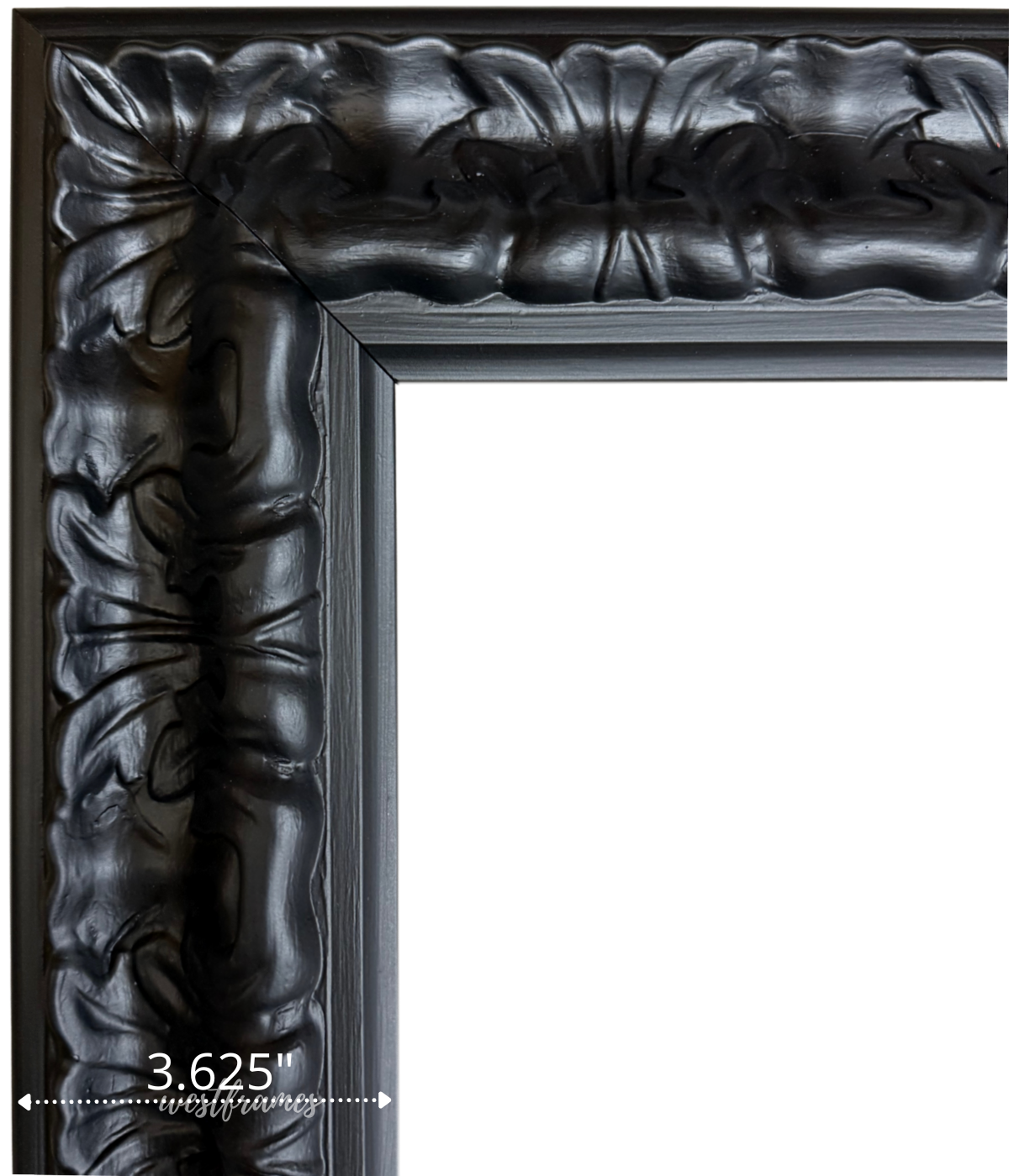Isabella Vintage Gothic Black Wood Baroque Ornate 3.625 Inch Wide Picture Frame - West Frames