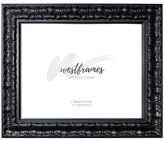Isabella Vintage Gothic Black Wood Baroque Ornate 3.625 Inch Wide Picture Frame - West Frames
