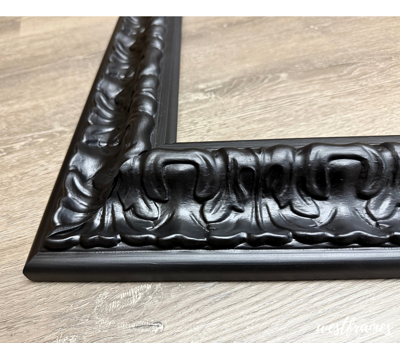 Isabella Vintage Gothic Black Wood Baroque Ornate 3.625 Inch Wide Picture Frame - West Frames