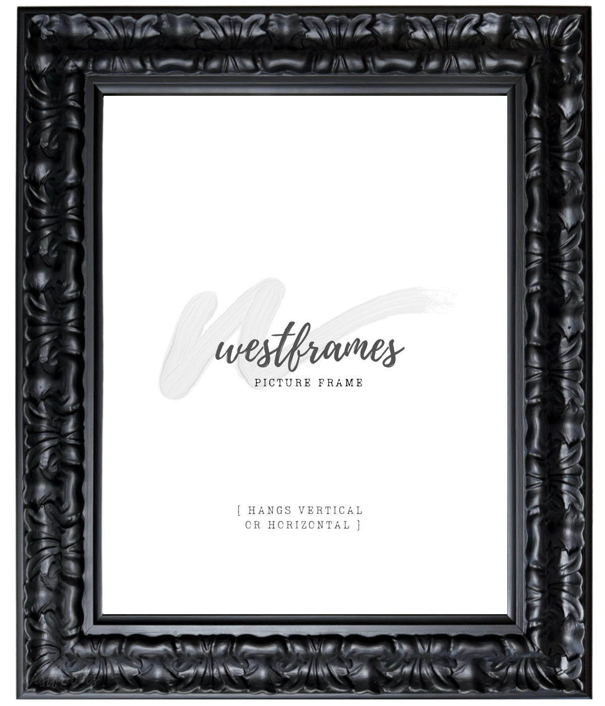 Isabella Vintage Gothic Black Wood Baroque Ornate 3.625 Inch Wide Picture Frame - West Frames