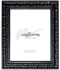 Isabella Vintage Gothic Black Wood Baroque Ornate 3.625 Inch Wide Picture Frame - West Frames