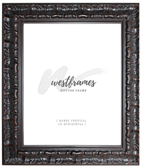 Isabella Vintage Walnut Brown Wood Baroque Ornate 3.625 Inch Wide Picture Frame - West Frames