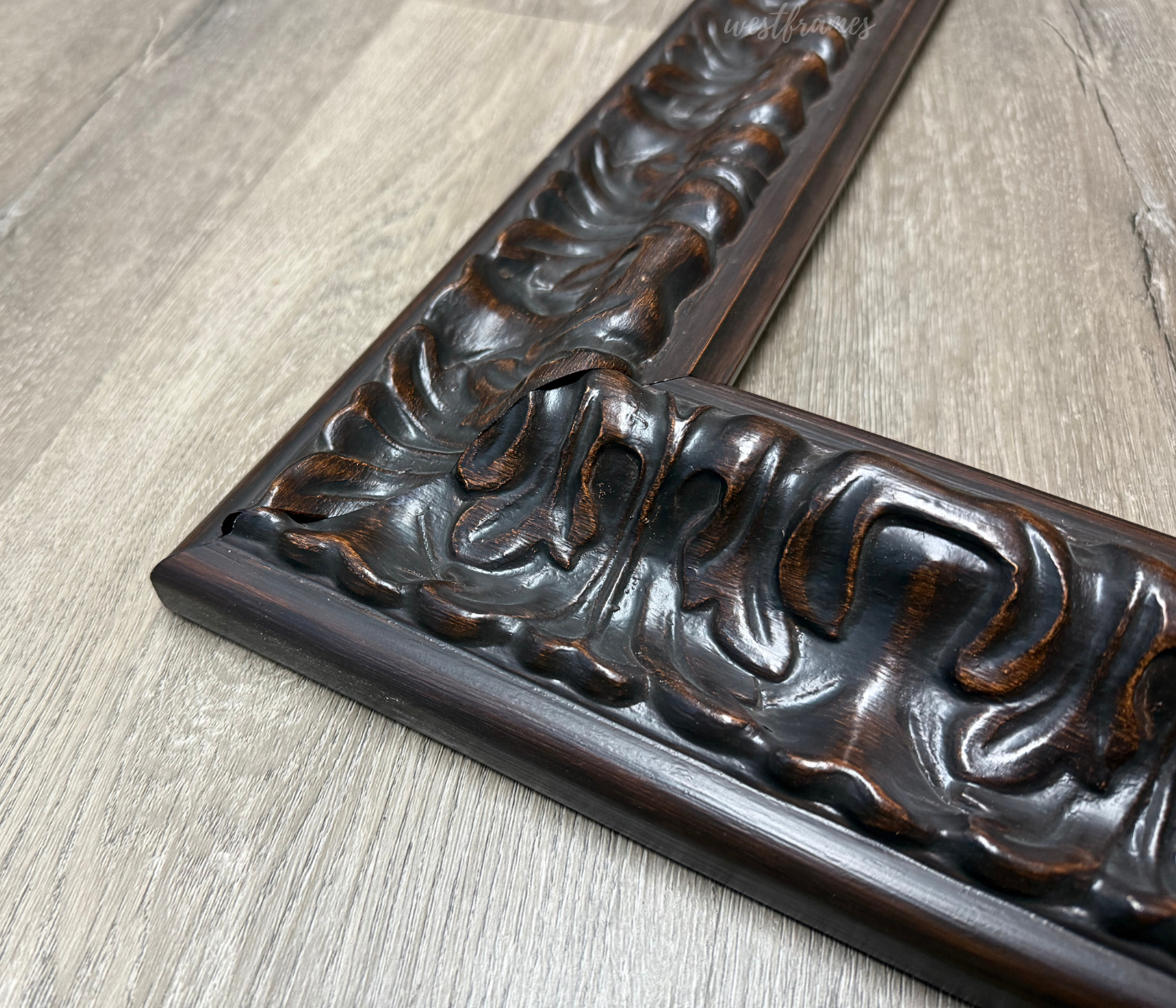 Isabella Vintage Walnut Brown Wood Baroque Ornate 3.625 Inch Wide Picture Frame - West Frames