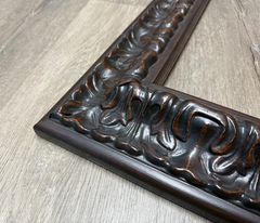 Isabella Vintage Walnut Brown Wood Baroque Ornate 3.625 Inch Wide Picture Frame - West Frames