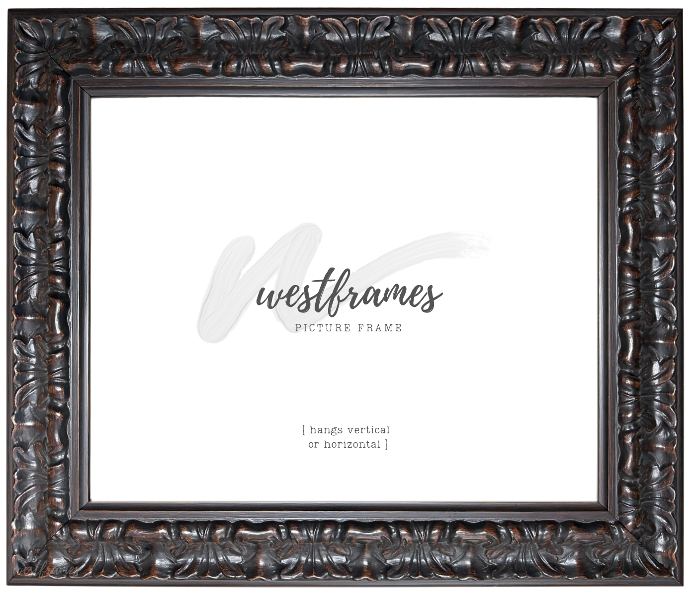Isabella Vintage Walnut Brown Wood Baroque Ornate 3.625 Inch Wide Picture Frame - West Frames